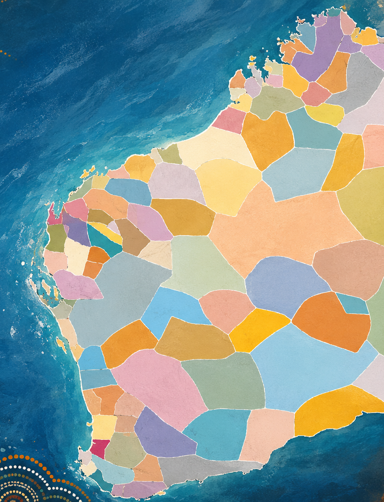 Map of Western Australian Aboriginal language and clan groups